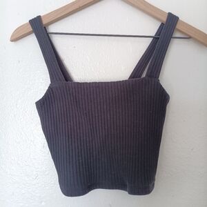 American Eagle Women's black size XS ribbed cropped tank
